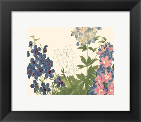 Framed Small Japanese Flower Garden III Print