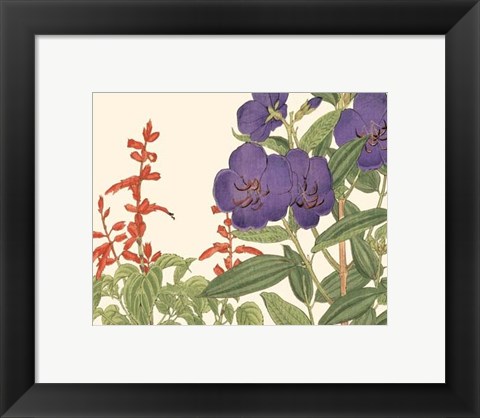 Framed Small Japanese Flower Garden VI Print