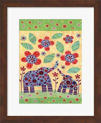 Framed Elephant Pair Print