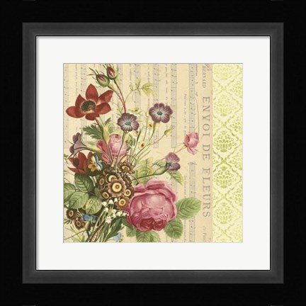 Framed English Garden Bouquet II Print