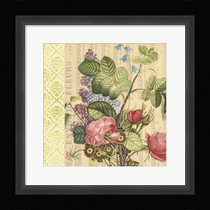 Framed English Garden Bouquet III Print