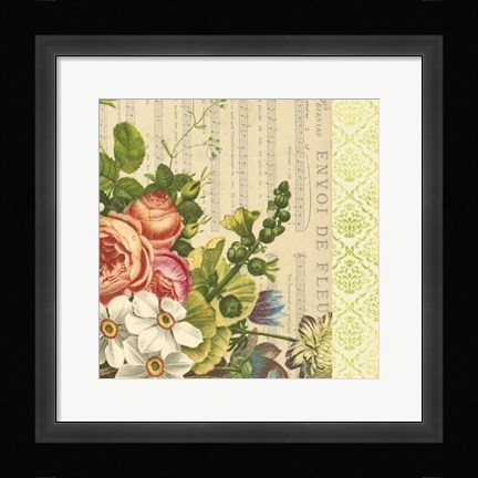 Framed English Garden Bouquet IV Print
