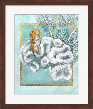 Framed Coral and Seahorse Print