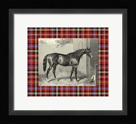 Framed Equestrian Plaid III Print