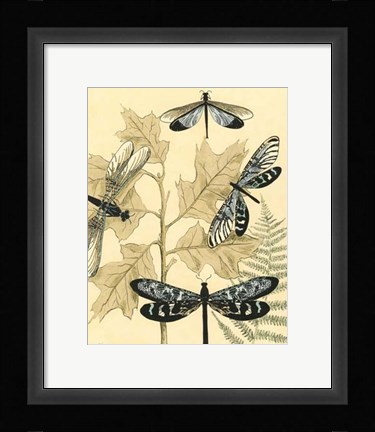 Framed Spa Dragonflies in Nature I Print