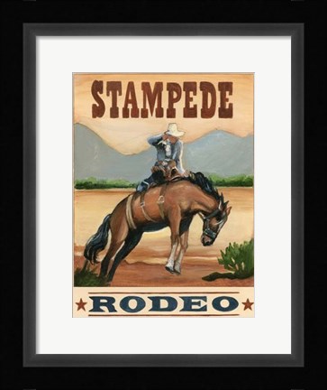 Framed Stampede Rodeo Print