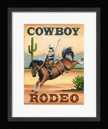 Framed Cowboy Rodeo Print