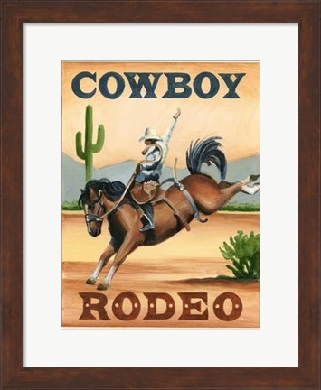 Framed Cowboy Rodeo Print