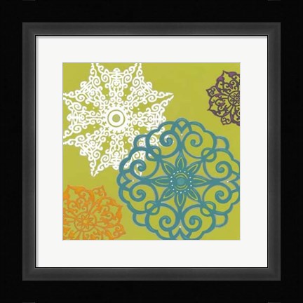 Framed Vibrant Winter Lace I Print