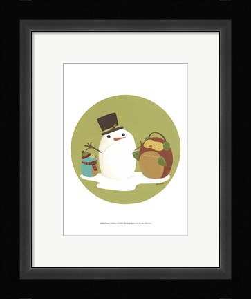 Framed Happy Owlidays I Print