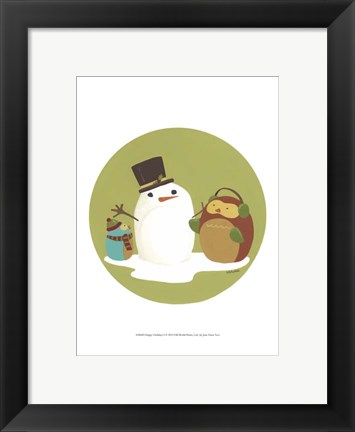 Framed Happy Owlidays I Print