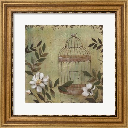 Framed Decorative Bird Cage I Print