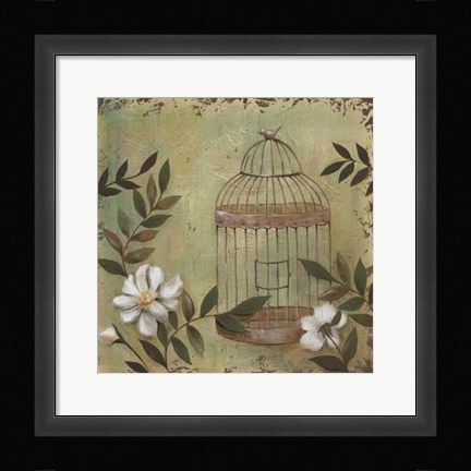 Framed Decorative Bird Cage I Print