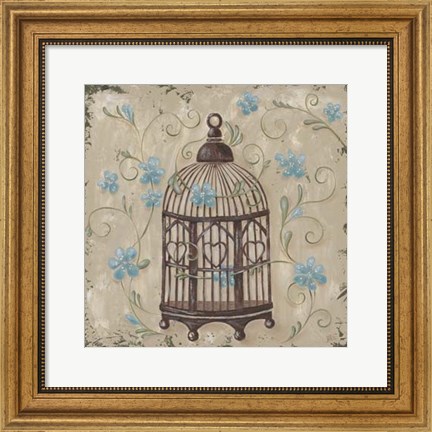 Framed Decorative Bird Cage II Print