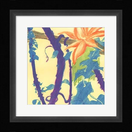 Framed Jungle Monotype I Print