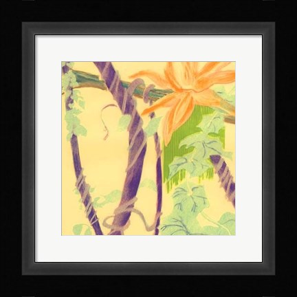 Framed Jungle Monotype V Print