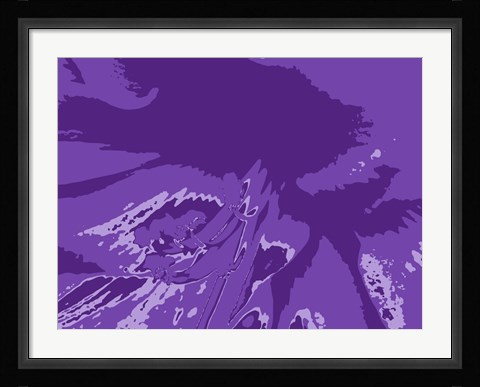 Framed Amaryllis Pistils up close on Purple Print