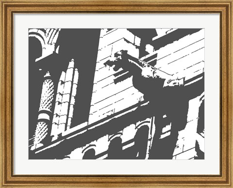Framed Gargoyle Statue Print