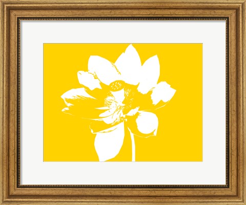 Framed Lilly on Yellow Print