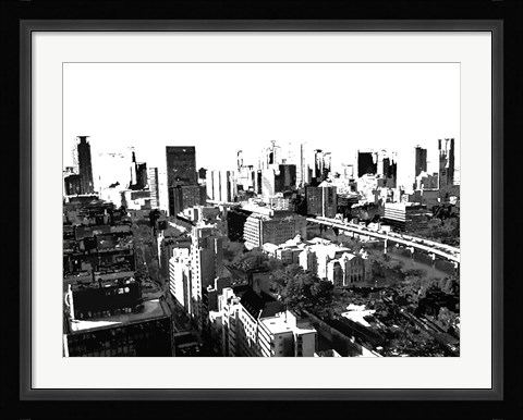 Framed Skyline in Osaka1 Print