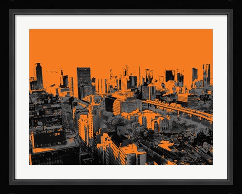 Framed Skyline in Osaka2 Print