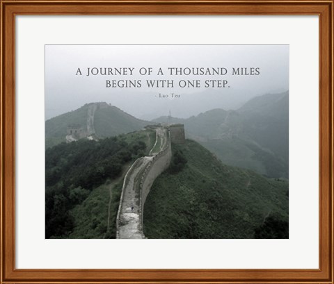 Framed Journey Of A Thousand Miles Quote Print