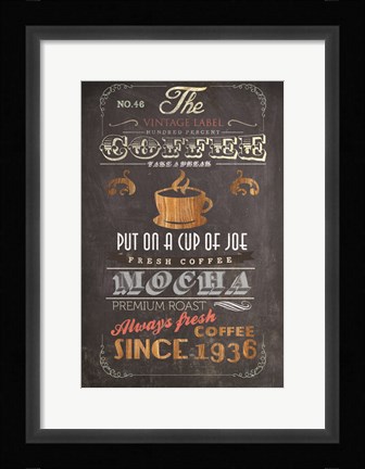 Framed Coffee Menu I Print
