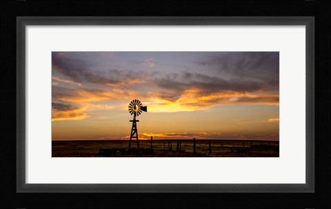 Framed Plains Windmill Print