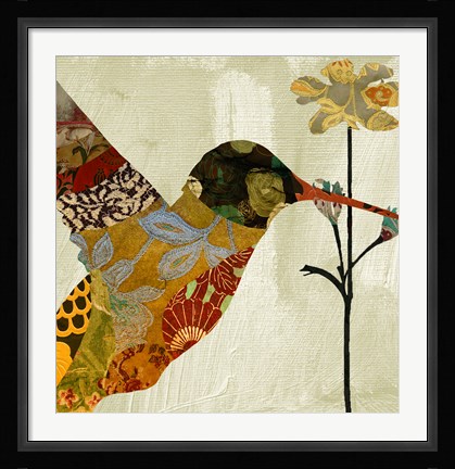 Framed Hummingbird Brocade III Print