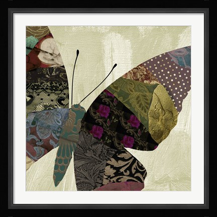 Framed Butterfly Brocade IV Print
