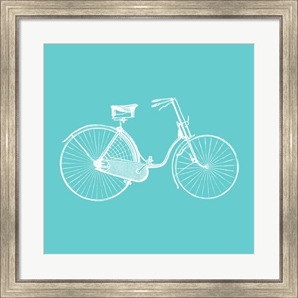 Framed Aqua Bicycle Print