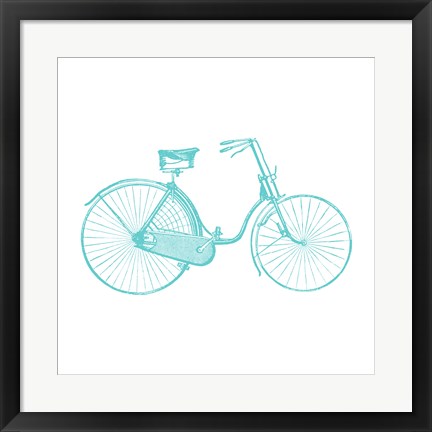 Framed Aqua On White Print