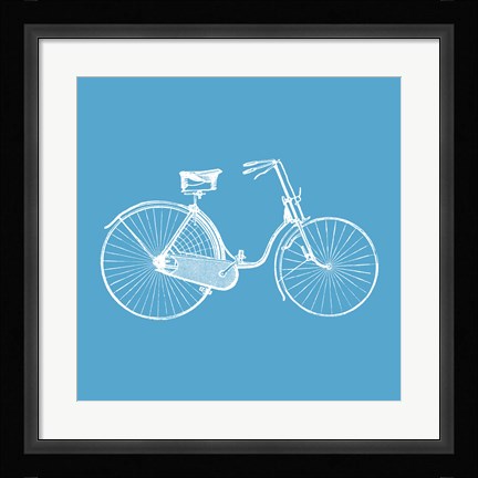 Framed Blue Bicycle Print