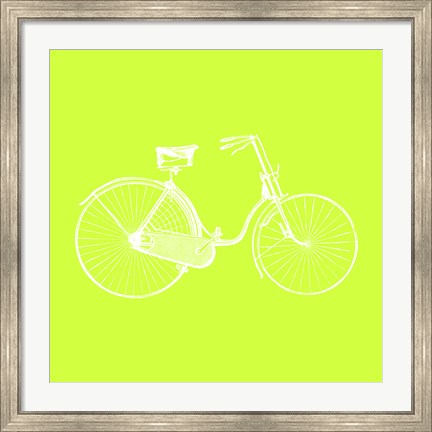 Framed Lime Bicycle Print