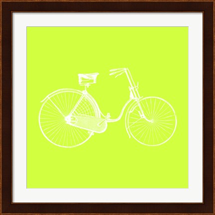 Framed Lime Bicycle Print