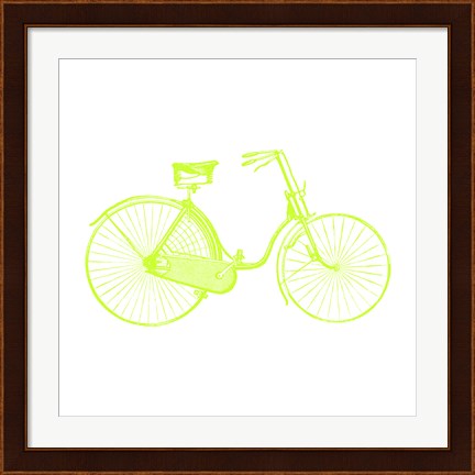 Framed Lime On White Bicycle Print