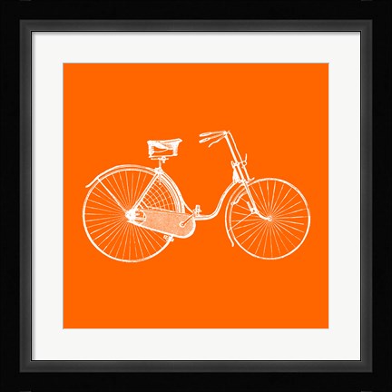 Framed Orange Bicycle Print