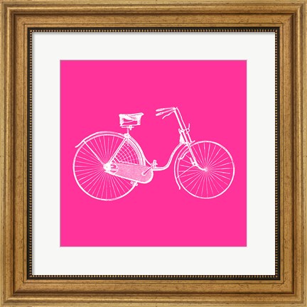 Framed Pink Bicycle Print