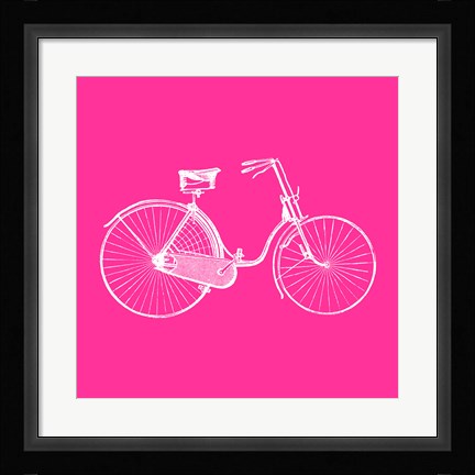 Framed Pink Bicycle Print