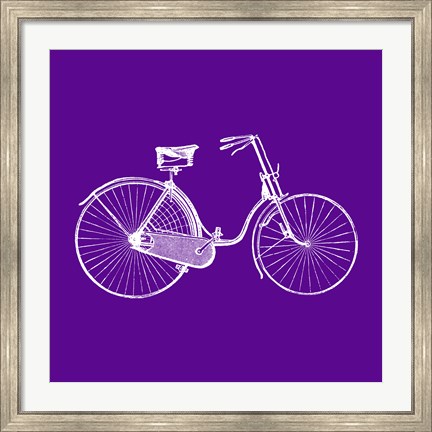 Framed Purple Bicycle Print