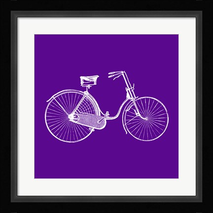 Framed Purple Bicycle Print