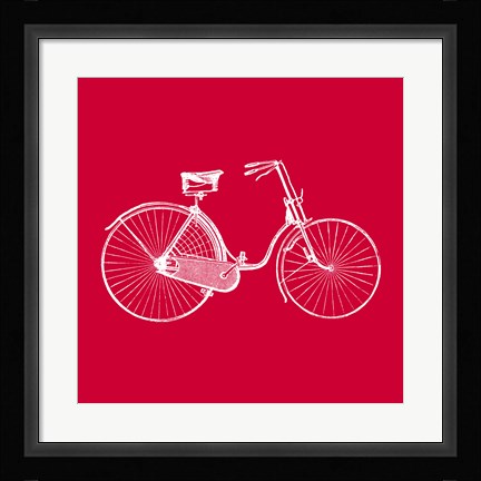 Framed Red Bicycle Print