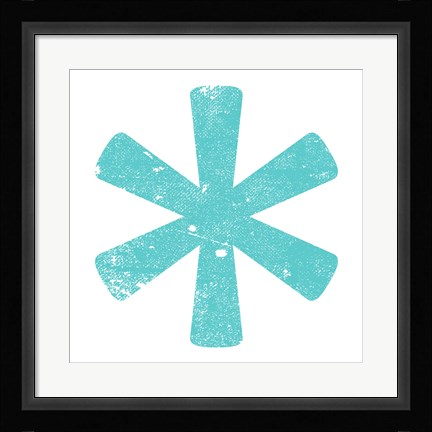 Framed Aqua Asterisk Print