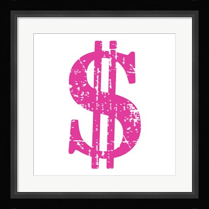 Framed Pink Dollar Sign Print