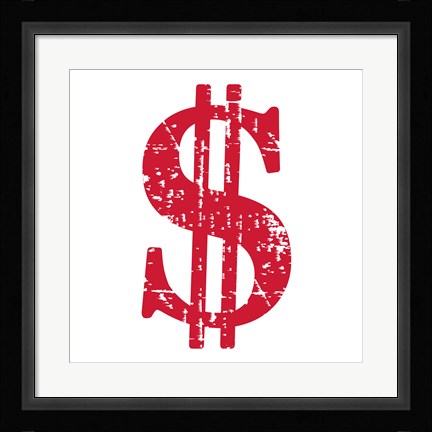 Framed Red Dollar Sign Print