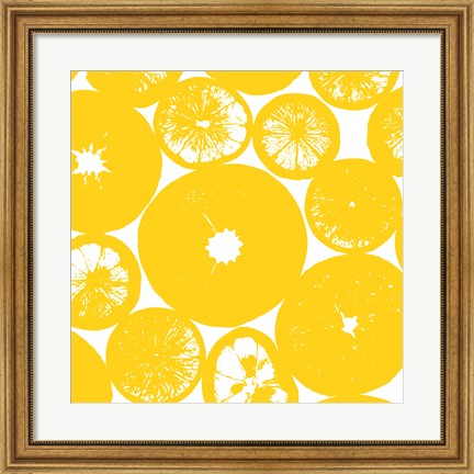 Framed Yellow Lemon Slices Print