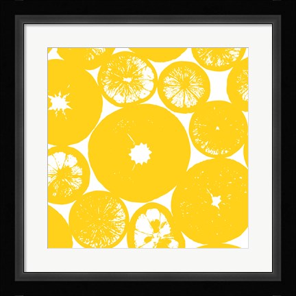 Framed Yellow Lemon Slices Print