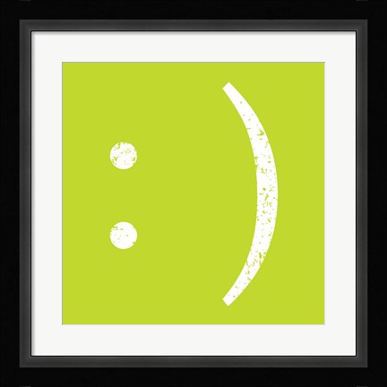 Framed Lime Smiley Print