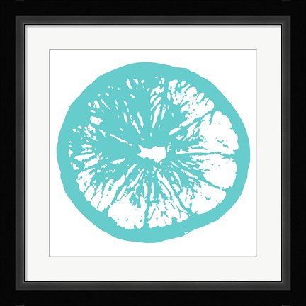 Framed Aqua Orange Slice Print