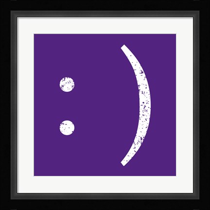 Framed Purple Smiley Print